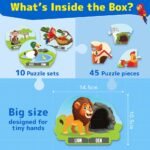 Kids Puzzleup Learn Animal Homes,10-In-1 Entry Level Puzzle,45 Big Size Jigsaw Pieces,Montessori Educational Toy To Improve Memory & Unlock New Words,Gift For Boys & Girls Age 3,4 & 5 Yrs - Image 3