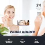 EDNITA Suction Phone Case, Phone Suction Sticker, Silicone Suction Phone Case for Hands-Free Mobile Accessory Holder Grip, Video Phone Accessory Compatible Mirror, Shower-Black (Pack of-1) - Image 6