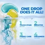 4-in-1 Dissolvable Magic Laundry Capsules -120 Pcs | Bioenzyme Tough Stain Removal | 1 Drop = 15 Clothes | For Front & Top Load Machines | Softens, Brightens & Freshens | No Mess, No Measure - Image 5