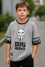 Boys Cotton Blend Clothing Set 2–16 Years – Graphic Printed Round Neck T-Shirt & Track Pant Combo | Kids Casual Summer Co-Ord Outfit with Elastic Waist - Image 3
