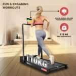 PowerMax Fitness Walkpad 3HP Compact Motorized Treadmill for Home-Office Use with Remote Control, Walking Pad for Max User 110Kg,Top Speed 10Km/H,1000X400Mm Running Deck,LED Display,iPad Holder,Black - Image 7