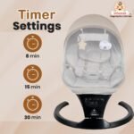 Infantso SLEEP EASE (2-in-1) Baby Swing Cradle / Rocker & Bouncer | Automatic Cradle, Electric Swing & Rocker, Cradle for New born, Automatic Swing / Rocker with Bluetooth Music, Remote, Safety Harness, Mosquito Net, Feeding Tray & Soft Cushion, Kids Rocking Chair with Hanging Toys- Cradle & Swing for 0-12 Months Weight upto 9 Kg - Image 8