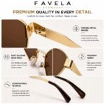 FAVELA Retro Oval Sunglasses for Women & Men | Trendy Metal Sun Glasses Classic Shades | UV400 Protection Retro Oval Sunglasses Vintage Style. - Image 5