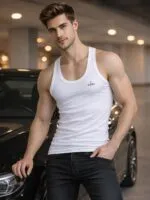 Lux Cozi Men's 100% Soft Cotton Vest Pack of 5 | Solid White Sleeveless Banyan for Men | Round Neck Vest | Breathable Lightweight Cotton Innerwear | Comfortable Regular Fit Undershirt for Daily Wear - Image 5