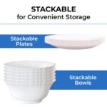 Larah by Borosil 35 Pieces Opalware Dinner Set for Family of 6 (White) - Image 7