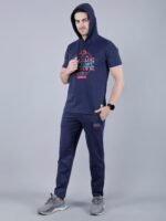 StarFox Men's Cotton Blend Half Sleeve Hooded Whith Pant Co-Ord Set - Image 5