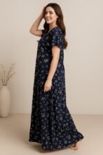 Bahumaan Pure Cotton Nighty for Woman | Floral Gown for Women Nightwear with Pocket | Cotton Nighty for Women Stylish | Maxi for Women Cotton - Image 5