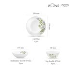 La Opala Novo Collection Opal Glass Crockery | for Family of 4 | Dinner Set 10 pcs Lush Greens | Plates & Bowls for Dining | Microwave Safe | 100% Vegetarian | Extra Strong | Light & White - Image 3
