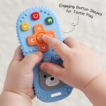 Intellibaby Premium Silicone Teddy Bear Remote Teether, Soft BPA-Free Teething Toy for Babies, Safe Gum-Relief Toy, Develops Biting Ability, Teether for 3 Months+ Toddlers, Gift for Babies (Blue) - Image 3