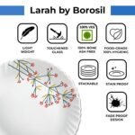 Larah by Borosil Silk Series Opalware Dinner Set | 19 Pieces for Family of 6 | Microwave & Dishwasher Safe | Bone-Ash Free | Crockery Set for Dining & Gifting | Plates & Bowls (Red Bud) - Image 7