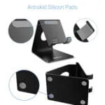 Portronics MODESK Universal Mobile Holder Stand with Metal Body, Anti Skid Design, Light Weight for All Smartphones, Tablets, Kindle, iPad(Black) - Image 7