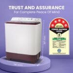 Haier 7 Kg 5 Star Semi Automatic Top Load Washing Machine with Anti Bacterial Cross Pulsator and Spray Function (HTW70-1187BTN, Anti Rat Mesh, Magic Filter, Castors, Burgundy) - Image 3