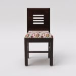 VK Furniture Sheesham Solid Wood 4 Seater Dining Table Set of Four with 4 Print Cushion Chairs for Dinner Hall Kitchen Living Room Home Office Restaurant |L45 X W30 X H30|Walnut - Image 6