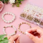 Vinskep Friendship Bracelet Making Kit for Kids - Premium Colorful Beads Jewelry Making Set with Alphabet Beads, Decorative Charms, Elastic Cord & Accessories for DIY Arts & Crafts (Gold Kit) - Image 4