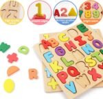 Niwlix Wooden Learning Educational Board for Kids, Puzzle Toys for 2+ Years Old Boys & Girls Educational Toys for Toddlers & Preschoolers, ABCD for Kids(Alphabets, Numbers & Shapes) - Image 3