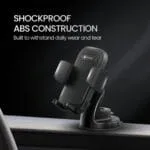 Portronics Clamp M4 Car Phone Holder Stand with 360 Degree Rotation, Strong Grip, Suction Cup Mount, Single Hand Use, Shockproof Build, Mobile Stand for Car (Black) - Image 8