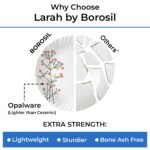 Larah by Borosil Silk Series Opalware Dinner Set | 19 Pieces for Family of 6 | Microwave & Dishwasher Safe | Bone-Ash Free | Crockery Set for Dining & Gifting | Plates & Bowls (Red Bud) - Image 6