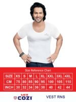 Lux Cozi Men's Half Sleeve Vest Pack of 3 | Cotton Round Neck Vest for Men | White Cotton Banyan | Soft, Breathable & Lightweight Men's Innerwear - Image 5