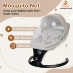 Infantso SLEEP EASE (2-in-1) Baby Swing Cradle / Rocker & Bouncer | Automatic Cradle, Electric Swing & Rocker, Cradle for New born, Automatic Swing / Rocker with Bluetooth Music, Remote, Safety Harness, Mosquito Net, Feeding Tray & Soft Cushion, Kids Rocking Chair with Hanging Toys- Cradle & Swing for 0-12 Months Weight upto 9 Kg - Image 5