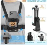 Sounce Mobile Phone Chest Strap Mount GoPro Chest Harness Holder for VLOG/POV Compatible with All Cell Phones and GoPro Hero 9, 8, 7, 6, 5,OSMO Action, AKASO and Other Action Camera - Image 6