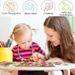 Novo Baby Wooden Learning Educational ABCD Board for Kids, Activity Toys for Toddlers & Preschoolers | ABCD Puzzle Set | Puzzle Toys for 2 Years Old Boys & Girls (Alphabets, Numbers & Shapes) - Image 5