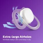 Avent Philips Pacifier Ultra air | Lets Your Baby's Skin Breathe | Orthodontic & BPA Free | 2 Pack | 6-18m | SCF085/61 | Silicone - Image 5
