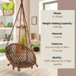 Curio Centre Make in India Round Cotton Rope Hanging Swing for Adults & Kids with Accessories/Swing Chair for Indoor,Outdoor,Home,Patio,Yard, Balcony,Garden (145 x 57 x 43 cm,100 kgs Capacity, Brown) - Image 5