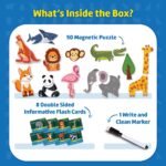Magnetic Fun Art Puzzle - Animals|4-in-1 Travel Friendly Educational Toy with Writable Board|50 Magnetic Pieces |Birthday Gift for Boys & Girls Age 3,4,5 & 6 yrs - Image 3