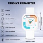V2A Cute Analog Design Watch for Girl -Child Between 4 to 13 Years of Age Square Printed Dial with Pink Band 30 M Waterproof Watches for Kids Aged 4 5 6 7 8 9, Pink Band - Image 3