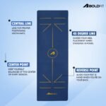 Boldfit Yoga Mat for Women & Men TPE Alignment 6mm thickness Non Slip Classic Pro Exercise Mat for Home Workout Pilates Floor Exercises Gymnastics Meditation with carry Bag & strap - Pro Blue - Image 7
