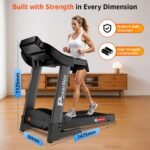PowerMax Fitness TDM-96B 4HP DC Treadmill for Home | 110KG Max User Running Machine | 14km/hr Top Speed, 4-Level Manual Incline | Bluetooth for app, Speaker, Mp3 | Foldable Cardio Machine, LED Display - Image 12