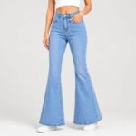 Women's High Waist Bell Bottom Jeans | Flared Wide Leg Stretchable Denim Pants | Stylish Casual, Party & Everyday Wear | Denim Pant Suits | Bootcut Fit Design - Image 3