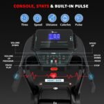 PowerMax Fitness TDM-98 4HP Foldable Motorized Manual Incline Treadmill for Home Use, 110kg Max User, Max Speed-10kmph, Preset programs, Heart Rate Sensors, AUX, Speaker, USB, LED Display,Black - Image 5