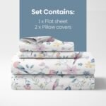 Haus & Kinder Bedsheet for Double Bed King Size, 108X108 Inches King Size Bed Sheet Cotton 186 TC Bedsheets with 2 Pillow Covers- Exotic Wings, White - Image 7