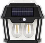 Solar Motion Sensor LED Double Lamp Warm White Light Outdoor for Home Wall Room Balcony Garage Backyard Garden (Pack of 1) - Image 2