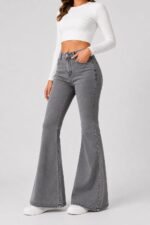 Women's High Waist Bell Bottom Jeans | Flared Wide Leg Stretchable Denim Pants | Stylish Casual, Party & Everyday Wear | Denim Pant Suits | Bootcut Fit Design - Image 4