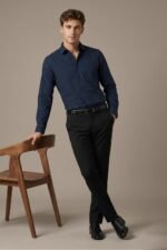 Peter England Men's Slim Fit Full Sleeve Striped Formal Shirt | Cotton Rich | Wonder Fabric | Pin Point Oxford - Image 5