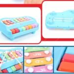 Storio 8 Tone Xylophone Learning Toys Kids Educational Knock Playing 2 in 1 Colorful Plastic Percussion Piano Toy (Multi Color) - Image 3