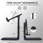 Foldable Mobile Stand Adjustable Phone Holder & iPad Stand, Black - Image 2