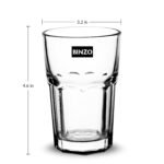 BINZO Glass Water Juice Glasses Set of 6, 300 ml, Stackable Drinking Durable Thick Tumblers, Microwave & Dishwasher Safe for Kitchen, Home, Fridge - Image 2
