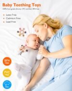 Silicone & Wooden Baby Teether for 0-12 MonthsFood Grade Silicone Teething ToySoft & Safe Gum ReliefBPA Free Chew Toy for Infants 3-6, 6-12 MonthsTeething Toys for Babies (Round Ring) - Image 2