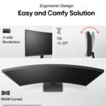LG 32MR50C 80 cm (31.5 Inch) Full HD Curved (1920x1080) VA PC Monitor w/ 100Hz, 5ms (GtG), AMD FreeSync, D-Sub, 2xHDMI, Tilt Adjustable Anti-Glare, 3-Side Virtually Borderless Design, NTSC 72% (Black) - Image 5