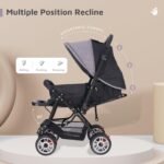 R for Rabbit Lollipop Lite Baby Stroller for 0 to 3 Years with 5 Point Safety Harness | Reversible Handlebar | Cushioned Seat with 3 Level Seats Recline/Lightweight Pram for Kids (Black Stripes) - Image 4