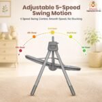 Infantso Automatic Baby Swing with 5 Point Safety Harness, Adjustable Swing for Baby 0-2 Years with Bluetooth & Remote Control, 5-Speeds, Mosquito Net, Soothing Music, Free Cushion (Grey) - Image 8