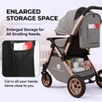 StarAndDaisy Stroller for Baby Boy & Girl 0 to 5 Years, Foldable Baby Stroller for 0-3 Year, Compact Pram for Todler, Trolley with Reversible Handle, 5-Point Safety Harness & Storage Basket - Grey - Image 4