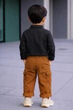 MENVY Boys Shirt Pant Set Cotton Casual Outfit for Kids 1-6 Years Stylish Dress with Cargo Pants - Image 3