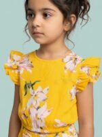Nautinati Girls Printed Top with Matching Pants Clothing Set | Age 4-8 Years - Image 2