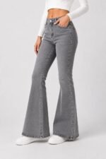 Women's High Waist Bell Bottom Jeans | Flared Wide Leg Stretchable Denim Pants | Stylish Casual, Party & Everyday Wear | Denim Pant Suits | Bootcut Fit Design - Image 2