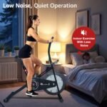 PowerMax Fitness BA-130 Air Bike Exercise Cycle for Home-Gym Workout with 1.5kg Fly Wheel, Non-Slip Pedals |Fixed Handle Gym Bike for Max User 120kg, Belt Drive, Adjustable seat-Black - Image 7