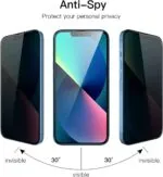 OpenTech® Privacy Tempered Glass Screen Protector Compatible for iPhone 13/13 Pro / 14 / 16e / 17e (6.1 Inches) with Edge to Edge Coverage and Easy Installation kit - Image 3